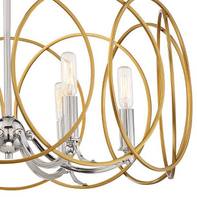 Minka Lavery Honey Gold Polished Nickel 6-Light Drum Chandelier
