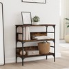 vidaXL Console Table Smoked Oak 29.5 in.x12.6 in.x29.5 in. Engineered Wood - 3 of 4