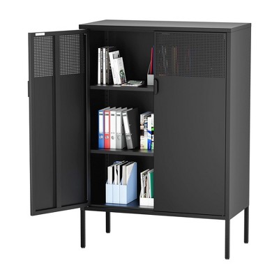 Rbied 31.5 in. W x 15.75 in. D x 47.24 in. H Metal File Cabinet Storage Cabinet Shoe Cabinet with Adjustable Shelves