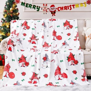 Lomsoe Christmas Holly Throw Blanket Flannel Blankets, Soft Cozy Throw Blanket for Couch and Bed, Blankets for Adults Kids - 1 of 4