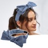 Unique Bargains Women's Double Bow Knot Fashion Stripe Pattern Headband 1.34 Inch Wide 1 Pc - 2 of 4