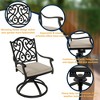 CLIHOME Cast Aluminum Patio Vintage Carved 360°Swivel Cushions Chairs(Set of 2) - 3 of 4
