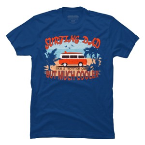 Men's Design By Humans Surfing Dad Like A Normal Dad But Cooler By T-Shirt - 1 of 2