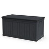 1pc 230 Gallon Deck Box, Black Resin Storage Container , Lockable Waterproof Bench for Patio & Garden Organization - Coolbibila - 2 of 4