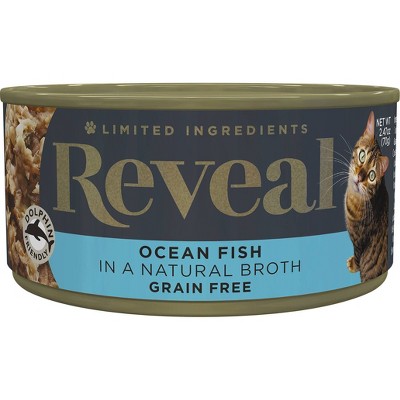 Reveal Pet Food Grain Free Limited Ingredients In a Natural Broth Premium Wet Cat Food Ocean Fish - 2.47oz