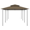 vidaXL Gazebo 236.2"x117.3"x106.3" Taupe 0.6 oz/ftÂ² - 3 of 4