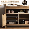 Rattan TV Stand with Storage Place for Living Room, TV Console Cabinet with Shelf, 58" Entertainment Center Media Console for 45 55 65" TV - 4 of 4