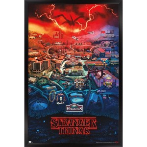 Trends International Netflix Stranger Things: Season 4 - Hawkins, Indiana Framed Wall Poster Prints - 1 of 4