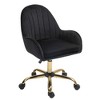 Grungis Velvet Swivel Office Chair with Wheels and Side Arms,Gaming Chairs with Adjustable Height and Gold Metal Base,Computer Chair for Office - 2 of 4