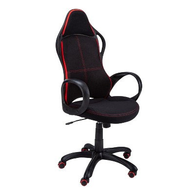 Monarch Specialties Office Chair Gaming Adjustable Height Swivel Ergonomic Armrests Computer Desk Work Metal Mesh Black Red Contemporary Modern