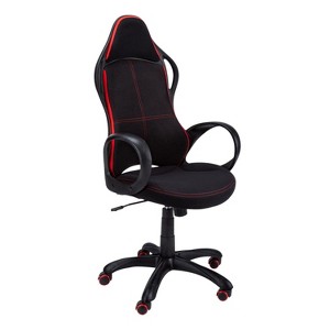 Monarch Specialties Office Chair Gaming Adjustable Height Swivel Ergonomic Armrests Computer Desk Work Metal Mesh Black Red Contemporary Modern - 1 of 4