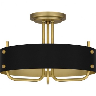 Quoizel Lighting Madden 3 - Light Semi-Flush Mount in  Aged Brass