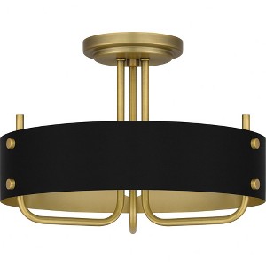 Quoizel Lighting Madden 3 - Light Semi-Flush Mount in  Aged Brass - 1 of 1