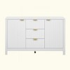 KIGFTSOD Entryway Cabinet with Wave Design - 3 Adjustable Shelves, 3 Drawers & Soft-Close Doors, Storage Console Table with Metal Handles - 3 of 4