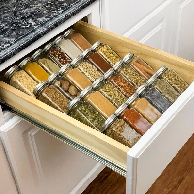 Medium Silver Metallic 4-Tier Spice Drawer Organizer