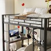 Whisen Twin Size Metal Loft Bed with Built-in Wardrobe, Desk and Shelves - 2 of 4