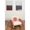 Upholstered Rocking Kids' Chair Pink/White - Gift Mark: Velvet Toddler Rocker, Wood Frame, Rainbow Pattern - image 2 of 4