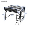 Lycvki Metal Loft Bed with Ladder and Storage Shelves - 3 of 4
