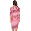 Women's 3/4 Sleeve Hooded Sweatshirt Dress, Pullover Bodycon Midi Dress with Pockets - 2 of 3