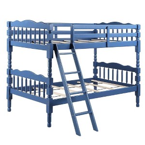 Acme Furniture 82" Twin/Twin Bunk Bed Homestead Loft and Bunk Bed Dark Blue Finish: Wood Frame, No Box Spring Needed - 1 of 4