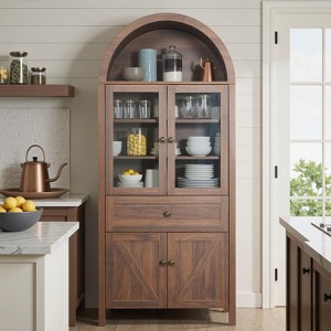 Hrinhom 31"W Display Cabinet,Freestanding Storage Cabinet,Bookcase for Living Room,Kitchen - 1 of 4