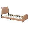 NicBex Twin Size Upholstered Bed Frame with Bear-Shaped Headboard for Kids,Footboard with Storage Pocket,No Box Spring Needed,Easy Assembly - 4 of 4