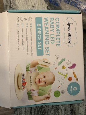 Upward Baby Bib Spoon Bowl Placemat 6-12 Months 8Pc Set Multi