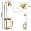Artloge 61'' Modern Tall Standing Floor Lamp with 2-Tier End Side Tables Storage Shelves Accent Light 90°Rotation Golden Iron Frame - 2 of 4