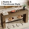 HDZNVF 59in Farmhouse Console Table with Vertical Slat Legs - Sofa Table Behind Couch, Rustic Brown Entryway Table - 2 of 4