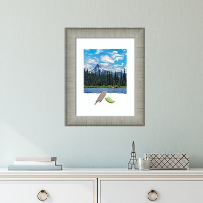 Elegant Brushed Pewter Narrow Wall Picture Frame 11x14