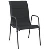 vidaXL Patio Chairs 6 pcs Steel and Textilene Black - 3 of 4