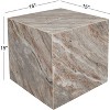 JONATHAN Y Felix 15" Contemporary Natural Marble Handmade Cube End Table - 3 of 4