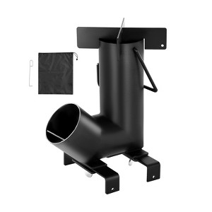 VEVOR Camping Rocket Stove, Wood Burning Portable Rocket Stove with Carrying Bag for Backpacking, Carbon Steel, Burn Wood, Twigs or Sticks, Black - 1 of 4