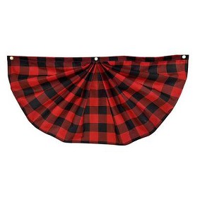 Briarwood Lane Red And Black Checkered Bunting 48" x 24" Pleated Banner with Brass Grommets - 1 of 1