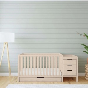 eLite Colby 4-in-1 Convertible Crib & Changer Combo Natural - 1 of 1