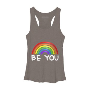 Adult Design By Humans Be You Rainbow Pride By Chos Racerback Tank Top - 1 of 2