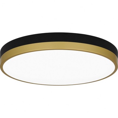 Quoizel Lighting Weldin 1 - Light Flush Mount in  Matte Black Gold