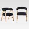 Saracina Home Set of 2 Modern Solid Wood Curved Back Dining Chair with Boucle Upholstery - 2 of 4