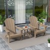 WestinTrends Malibu HDPE Outdoor Patio Folding Poly Adirondack Conversation Set (3-Piece) - 2 of 4