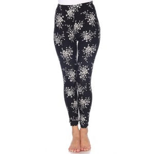 Women's One Size Fits Most Printed Leggings - One Size Fits Most - White Mark - 1 of 3