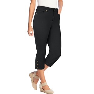 Woman Within Plus Size Comfort Curve Denim Capri - 1 of 4