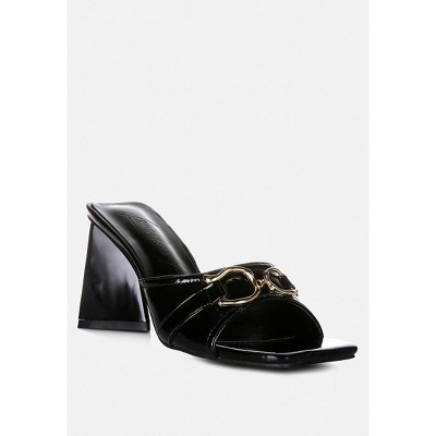 Salisbury Horsebit Buckle Triangular Block Heel Sandals
