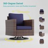 Sonkuki 2-Piece Patio Chair Set Brown Rattan Swivel Rocking Chair Set, Outdoor Furniture PE Wicker Set - 4 of 4