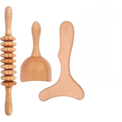 Attop 3-in-1 Wood Therapy Massage Tools Wooden Massager for Maderoterapia,Anti-Cellulite, Body Sculpting & Contouring