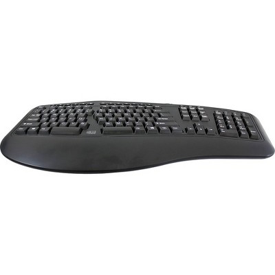 Adesso Tru-Form Keyboard - USB Interface - 105 Key - English (US) - Windows - Membrane Keyswitch - Black - TAA Compliant