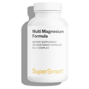 SuperSmart Multi Magnesium Formula (Magnesium Complex Supplement) - Full Spectrum 8 Active Forms | Non-GMO & Gluten Free - 120 Vegetarian Capsules - 1 of 4