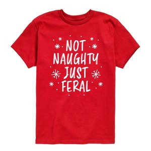 Boys' - Instant Message - Not Naughty Just Feral Short Sleeve Graphic T-Shirt - 1 of 4