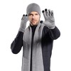 NPolar"Winter Knitted Beanie, Scarf & Touch Screen Gloves Set for Men & Women - Warm & Anti-Slip"Gray - 2 of 4