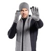 NPolar"Winter Knitted Beanie, Scarf & Touch Screen Gloves Set for Men & Women - Warm & Anti-Slip"Grey - image 3 of 4