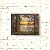 1pc Rustic Wooden Framed Canvas Painting, Serene Lake View Mural, Wall Art Print for Living Room, Bedroom, Kitchen, Home & Office Decor - 3 of 4